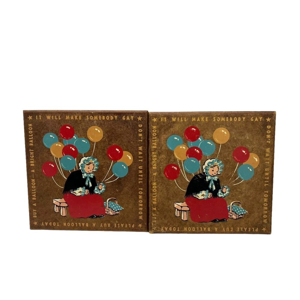 40s Americana Balloon Tiles Kitsch Wall Decor "It Will Make Somebody Gay" Retro